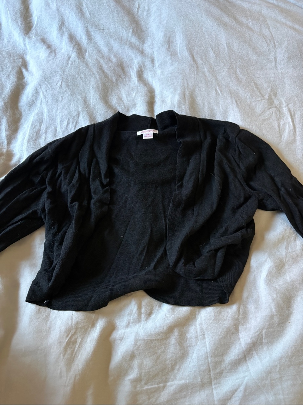 Xhilaration Black Open-Front Cropped Cardigan